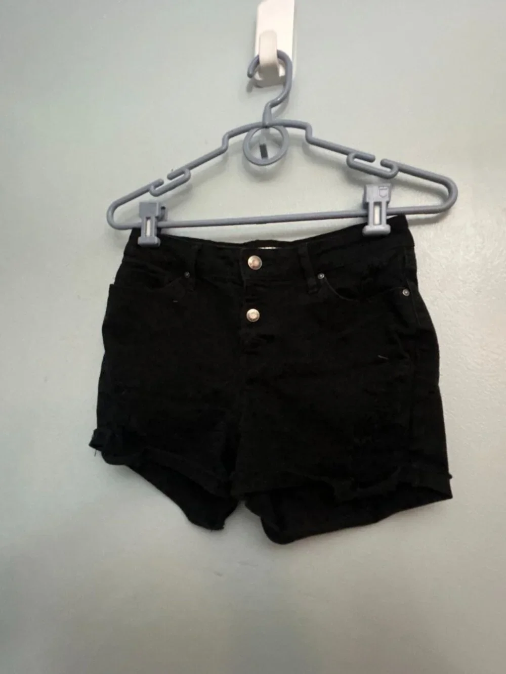 Black Daisy Black Denim Jean Shorts High Rise‎ Women’s